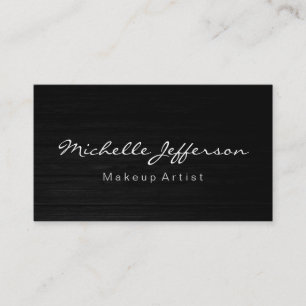 Makeup Artist Script Wood Effect Business Card