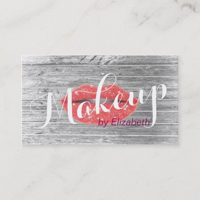 Makeup Artist Sparkle Red Lips Modern Appointment (Front)