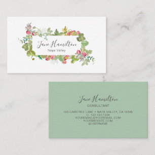 Makeup Artist Strawberry & Vine Business Card