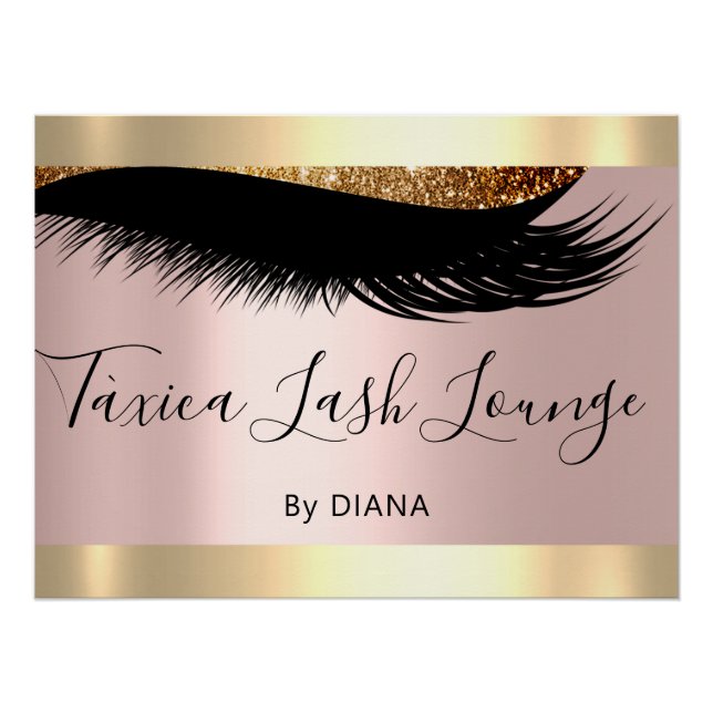 Makeup Artist Studio Eyelashes Extension Pink Poster (Front)