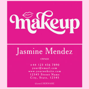 Makeup Artist Studio Hot Pink Professional Chic Business Card