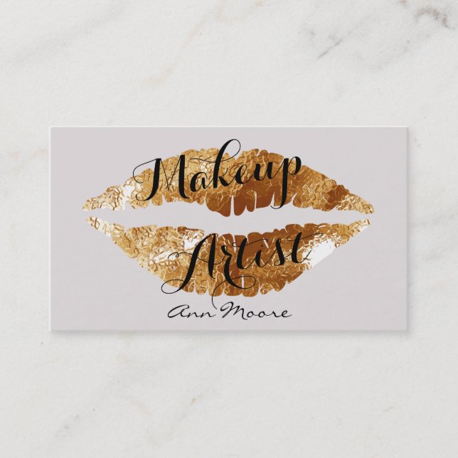 Makeup artist stylist make up lips business card (Front)