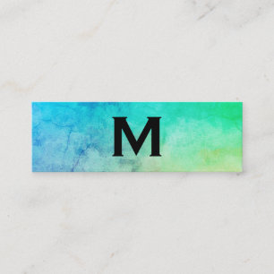 Makeup Artist Texture Watercolor Monogram Mini Business Card
