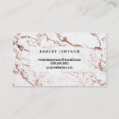 Makeup artist typography rose gold white marble business card (Back)