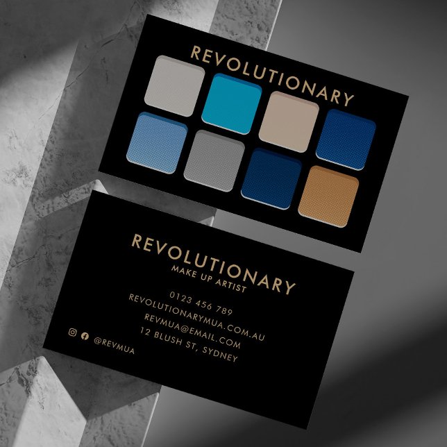 Makeup Artist Unique Blue Eyeshadow Pallete Business Card (In Situ)