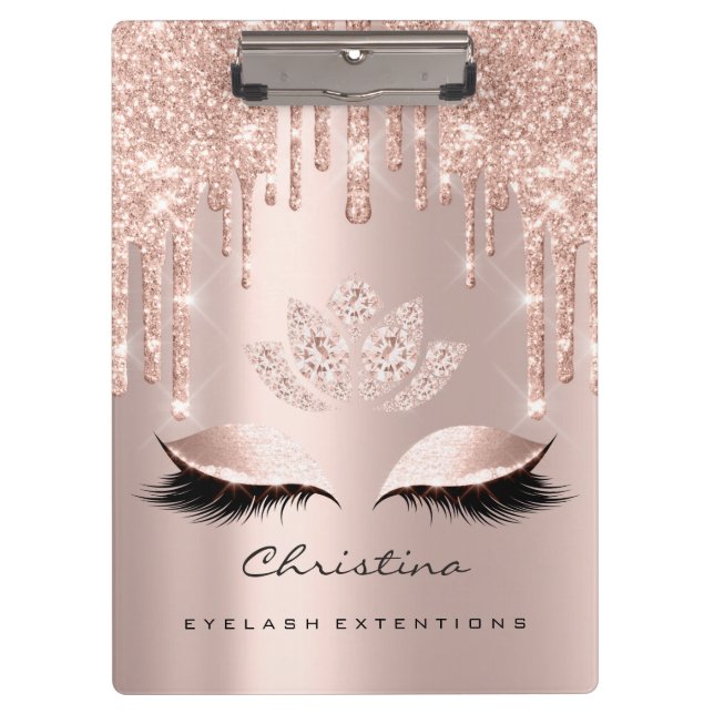 Makeup Artist Wax Lashes Spark Event Lotus Rose Clipboard (Front)