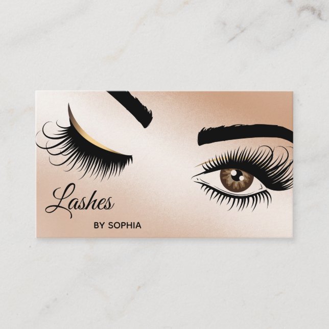 Makeup artist Wink Eye Beauty Salon Lash Extension Business Card (Front)