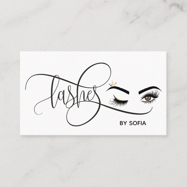 Makeup artist Wink Eye Beauty Salon Lash Extension Business Card (Front)