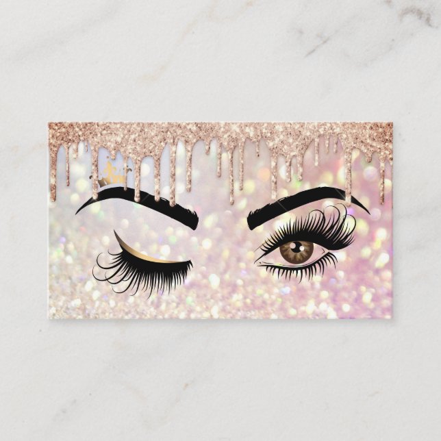 Makeup artist Wink Eye Beauty Salon Lash Extension Business Card (Front)