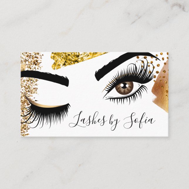 Makeup artist Wink Eye Beauty Salon Lash Extension Business Card (Front)
