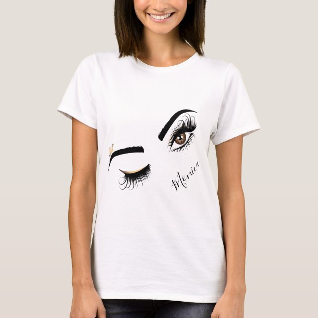 Makeup artist Wink Eye Beauty Salon Lash Extension T-Shirt (Front)