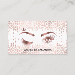 Makeup artist Wink Eye Gold Confetti Lashes Business Card