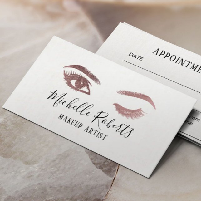 Makeup Artist Wink Eye Lashes Salon Appointment Card (Creator Uploaded)