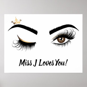 Makeup artist Wink Eye Queen Crown Lash Extension Poster