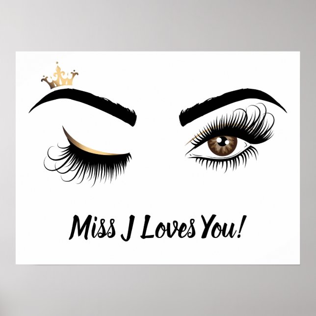 Makeup artist Wink Eye Queen Crown Lash Extension Poster (Front)