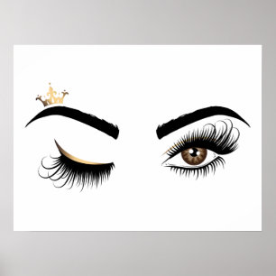 Makeup artist Wink Eye Queen Crown Lash Extension Poster