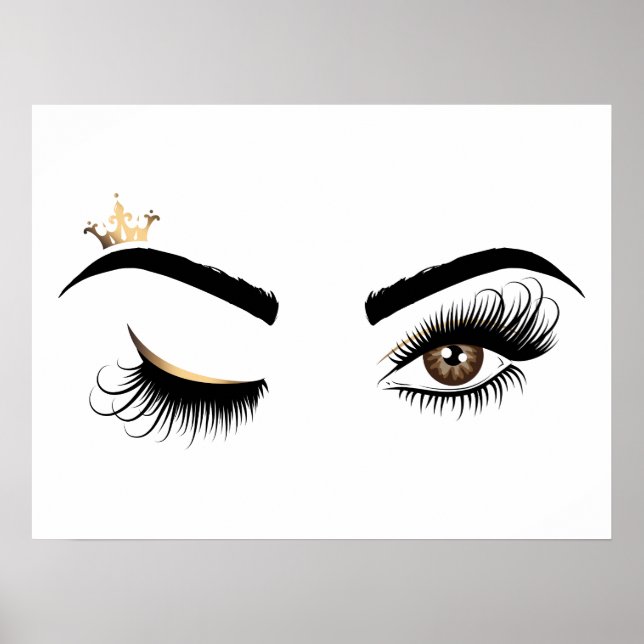 Makeup artist Wink Eye Queen Crown Lash Extension Poster (Front)