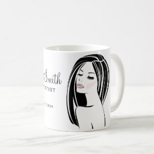 Makeup artist Woman Face long eyelashes branding Coffee Mug
