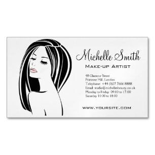 Makeup artist Woman Face long eyelashes branding Magnetic Business Card