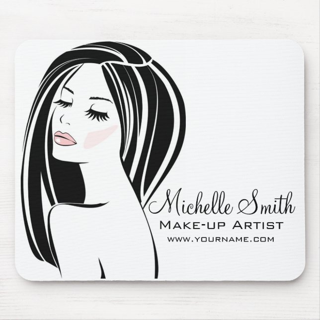 Makeup artist Woman Face long eyelashes branding Mouse Pad (Front)