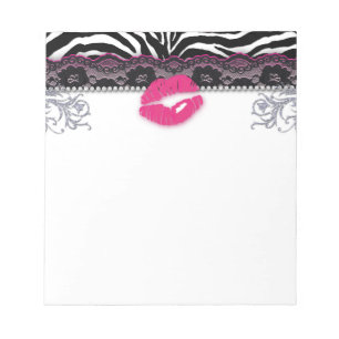 Makeup Artist Zebra Fun Lips Notepad