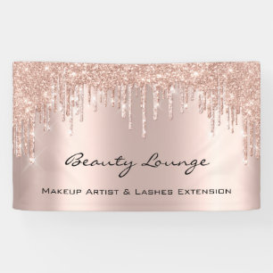 Makeup ArtistLashes Extension Hair Salon Rose Drip Banner