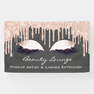 Makeup ArtistLashes Extension Rose Gold Grey Eyes Banner