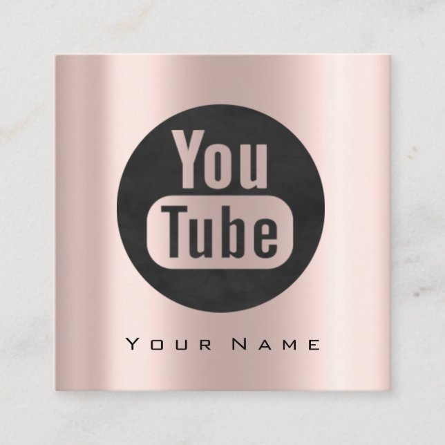 Makeup Beauty Blogger You-tuber Fashion Logo Socia Square Business Card (Front)