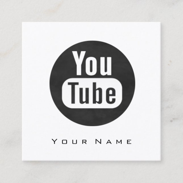 Makeup Beauty Blogger You-tuber FashionBlack White Square Business Card (Front)