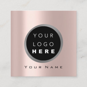 Makeup Beauty Blogger You-tuber Rose Logo Social Square Business Card