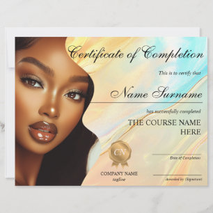 Makeup Beauty Certificate of Completion Award