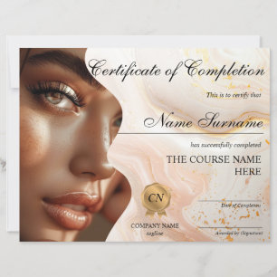 Makeup Beauty Certificate of Completion Award