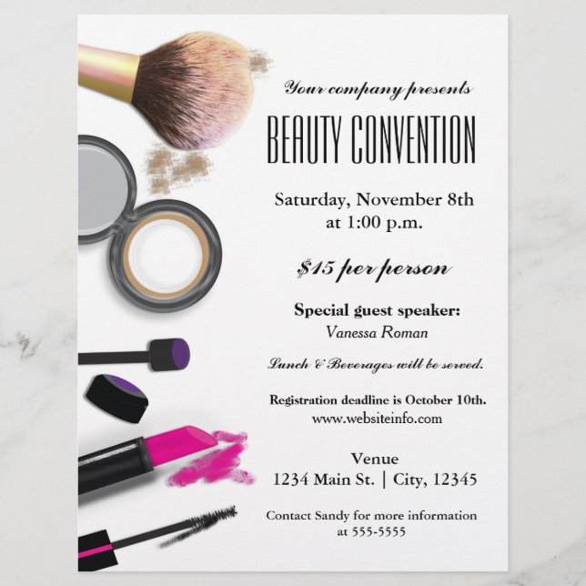 Makeup & Beauty Chic Glam Event Flyer Poster (Front)