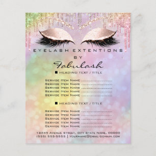 Makeup Beauty Glitter Prices Lash Holograph Pastel Flyer