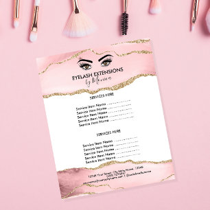 Makeup Beauty Lashes Salon Blush Pink Girly Modern Flyer