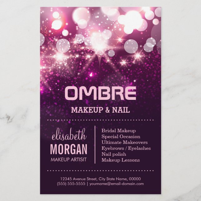 Makeup Beauty - Pink Glitter Sparkles Flyer (Front)