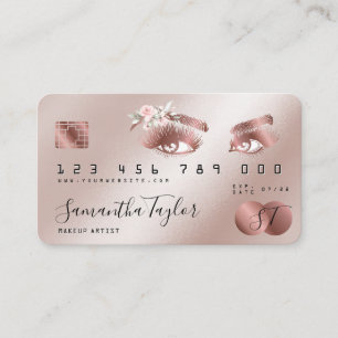 Makeup Beauty Rose Gold Eyes Credit Card