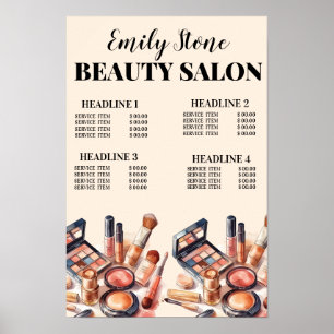 makeup beauty  salon black and pink Poster