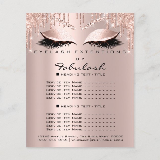 Makeup Beauty Salon Brown Glitter Flyer Spark Lash (Front)