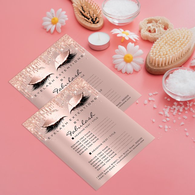 Makeup Beauty Salon Brown Glitter Price List Lash1 Flyer (Makeup Beauty Salon Brown Glitter Price List Lash1 Flyer)