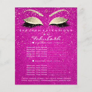Makeup Beauty Salon Flyer Gold Confetti Hot Pink