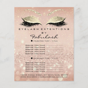 Makeup Beauty Salon Glitter Flyer Pink Gold Skinny
