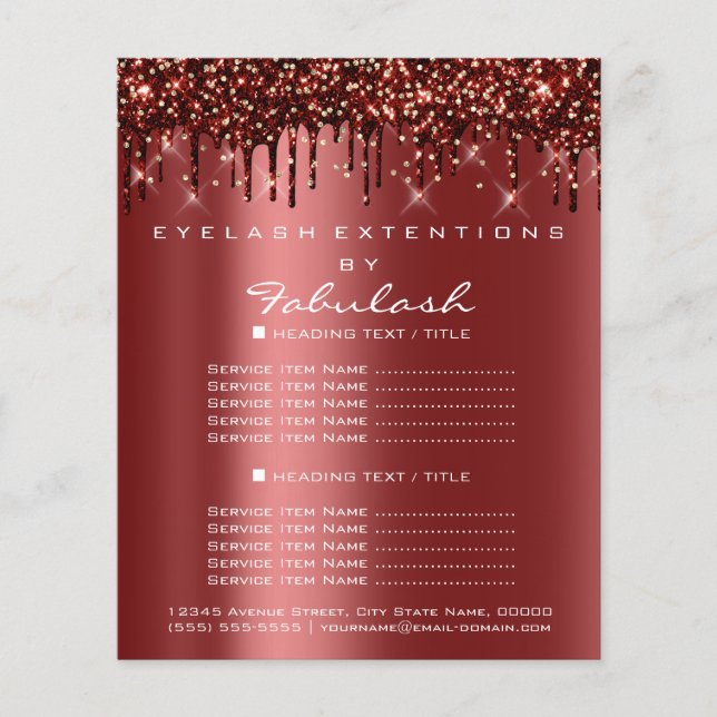Makeup Beauty Salon Gold Glitter Flyer Spark Drips (Front)