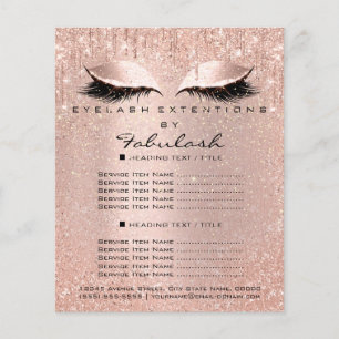 Makeup Beauty Salon Hair Glitter Price List Lash Flyer
