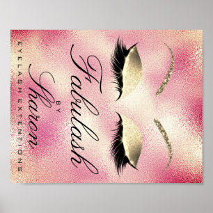 Makeup Beauty Salon Name Gold Glitter Sharon Peony Poster