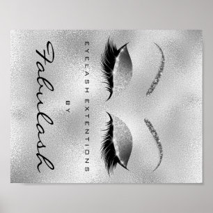Makeup Beauty Salon Name Silver Glitter Glam Poster