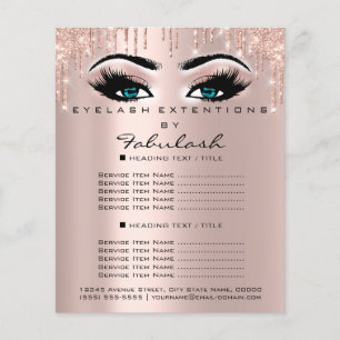 Makeup Beauty Salon Pink Glitter Blue Eyes Lash Flyer