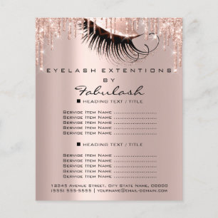 Makeup Beauty Salon Pink Glitter Flyer Lashes