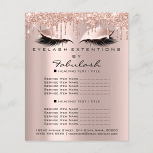 Makeup Beauty Salon Pink Glitter Flyer Spark Drips