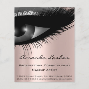 Makeup Beauty Salon Pink Grey Grey Rose Flyer